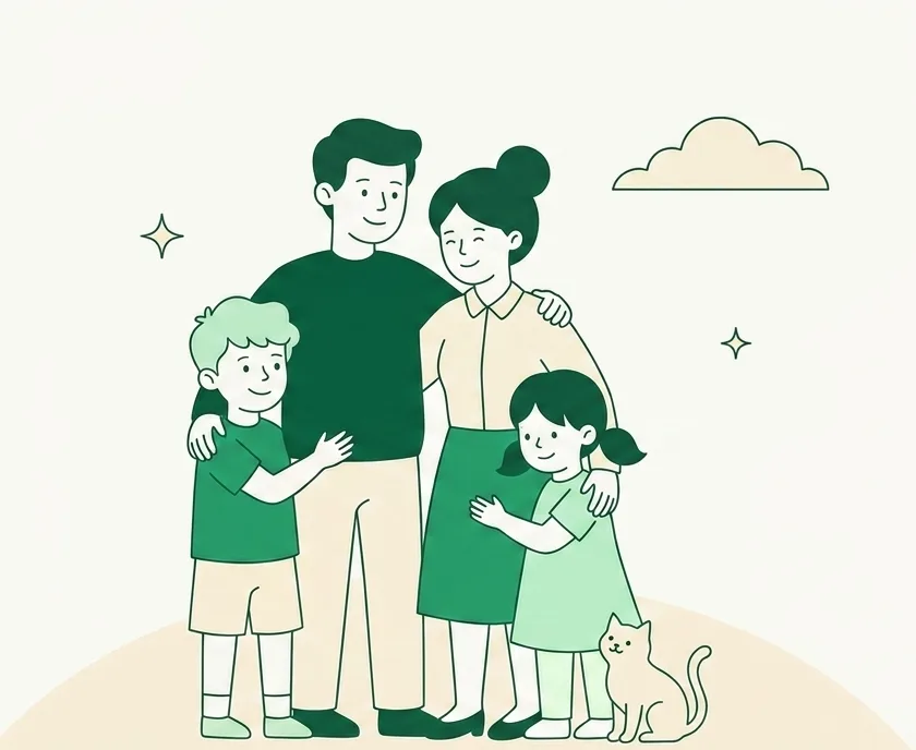 Illustration einer Familie