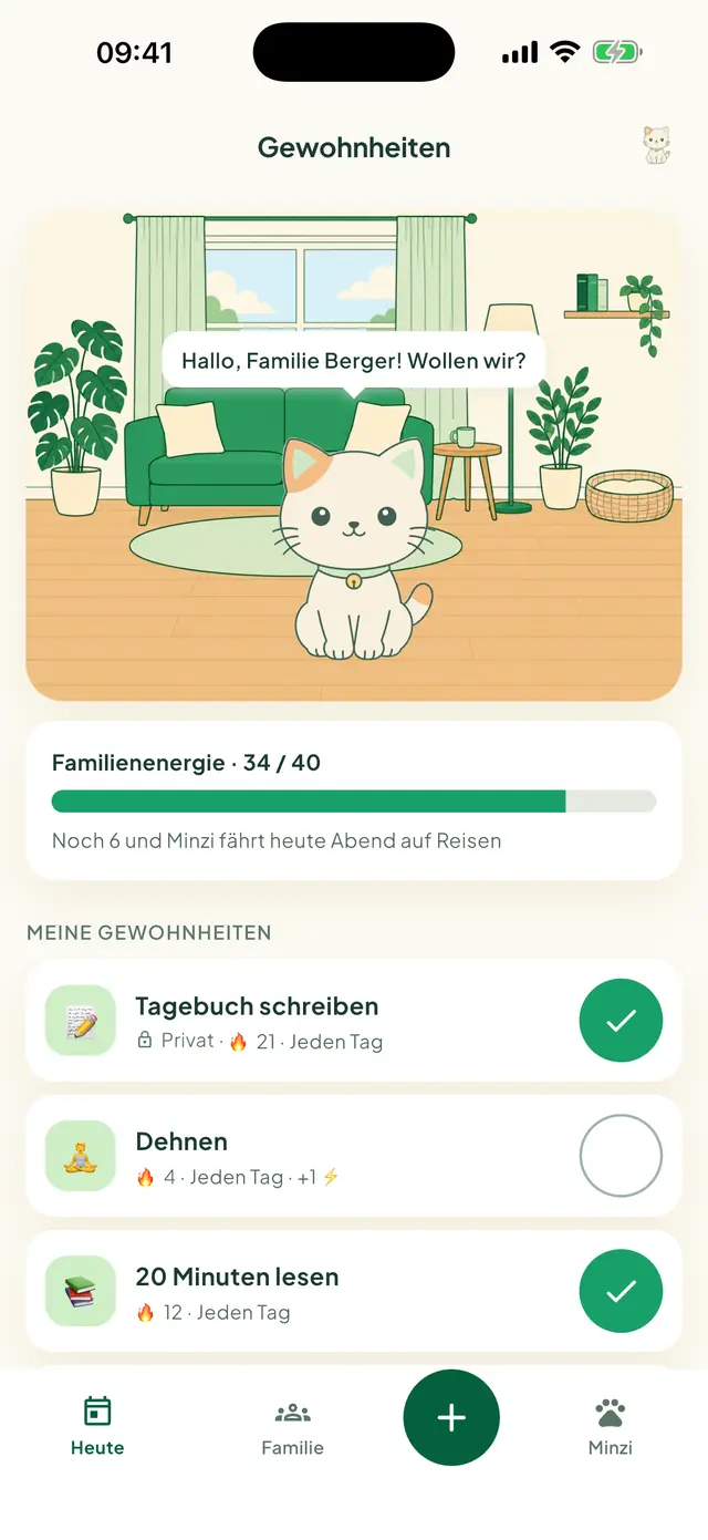Gewohnheiten der Familie in der Daili-App