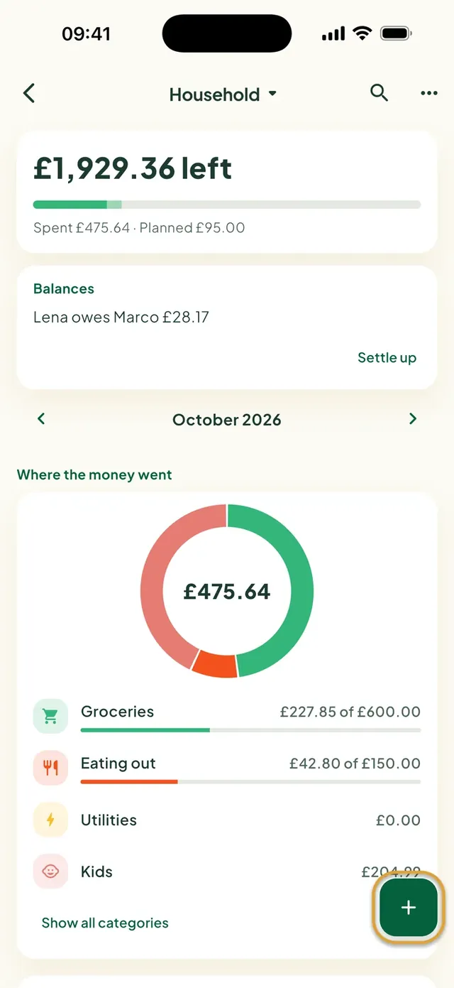 A family budget in the Daili app