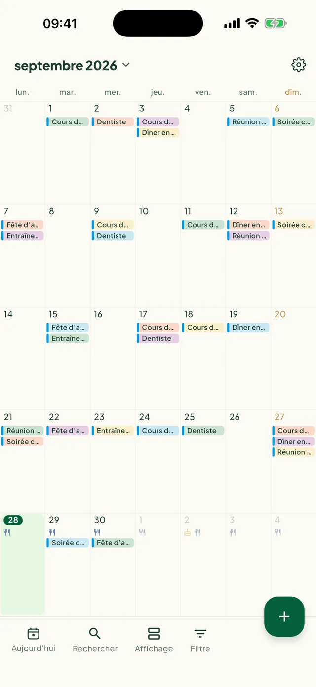 L’agenda familial partagé dans l’app Daili