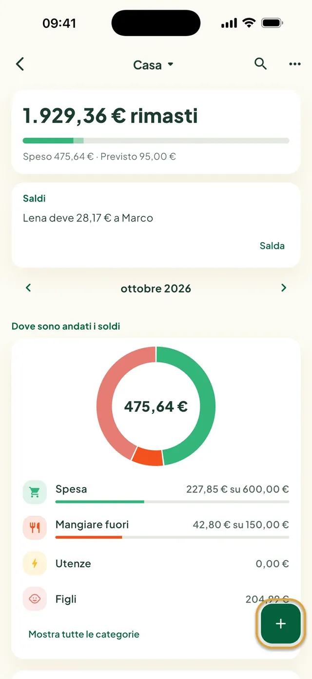 Il bilancio di famiglia nell’app Daili