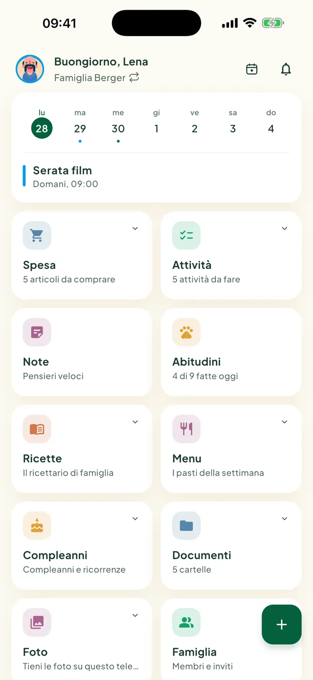 La schermata iniziale dell’app Daili