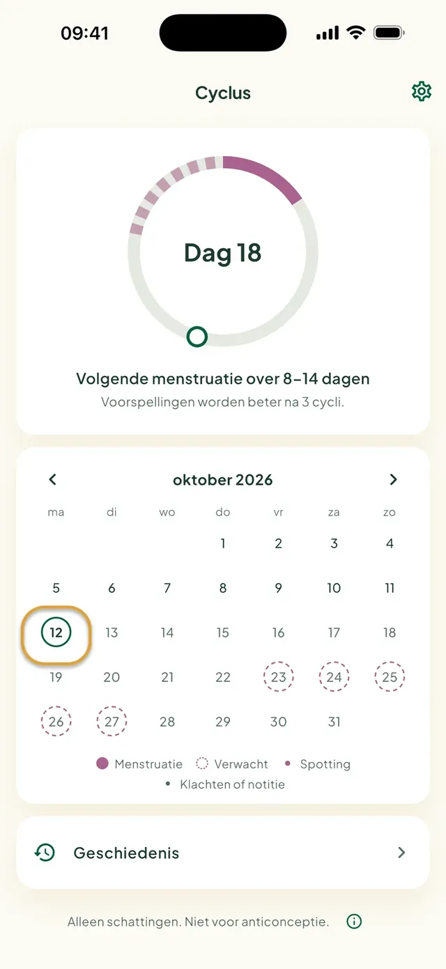 De privé cycluskalender in de Daili-app