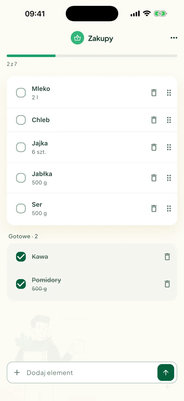 Wspólna lista zakupów w aplikacji Daili