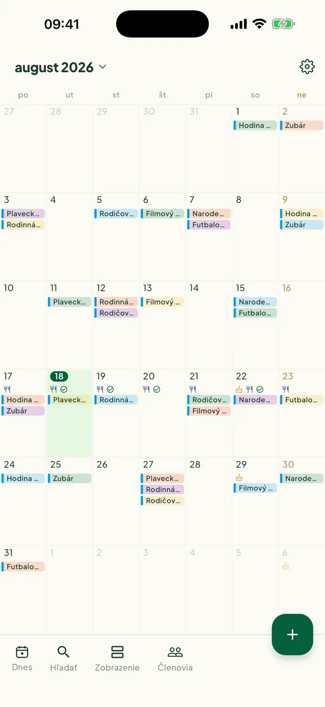 Mesačný kalendár s termínmi