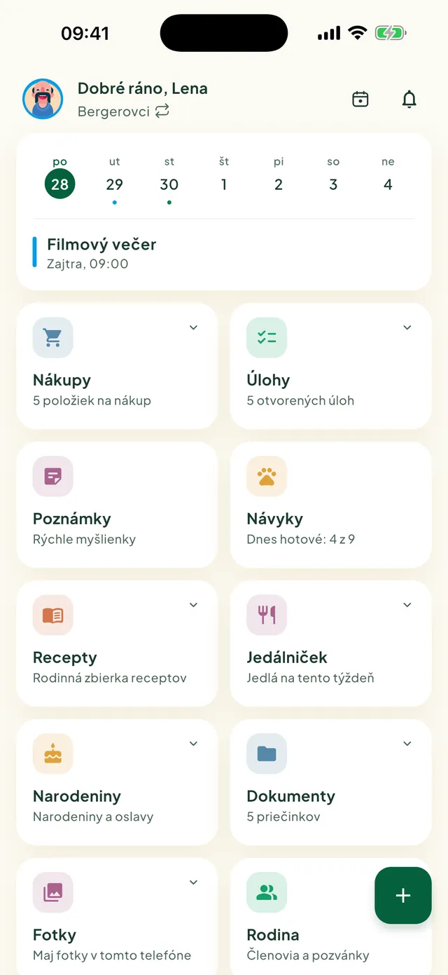 Úvodná obrazovka aplikácie Daili