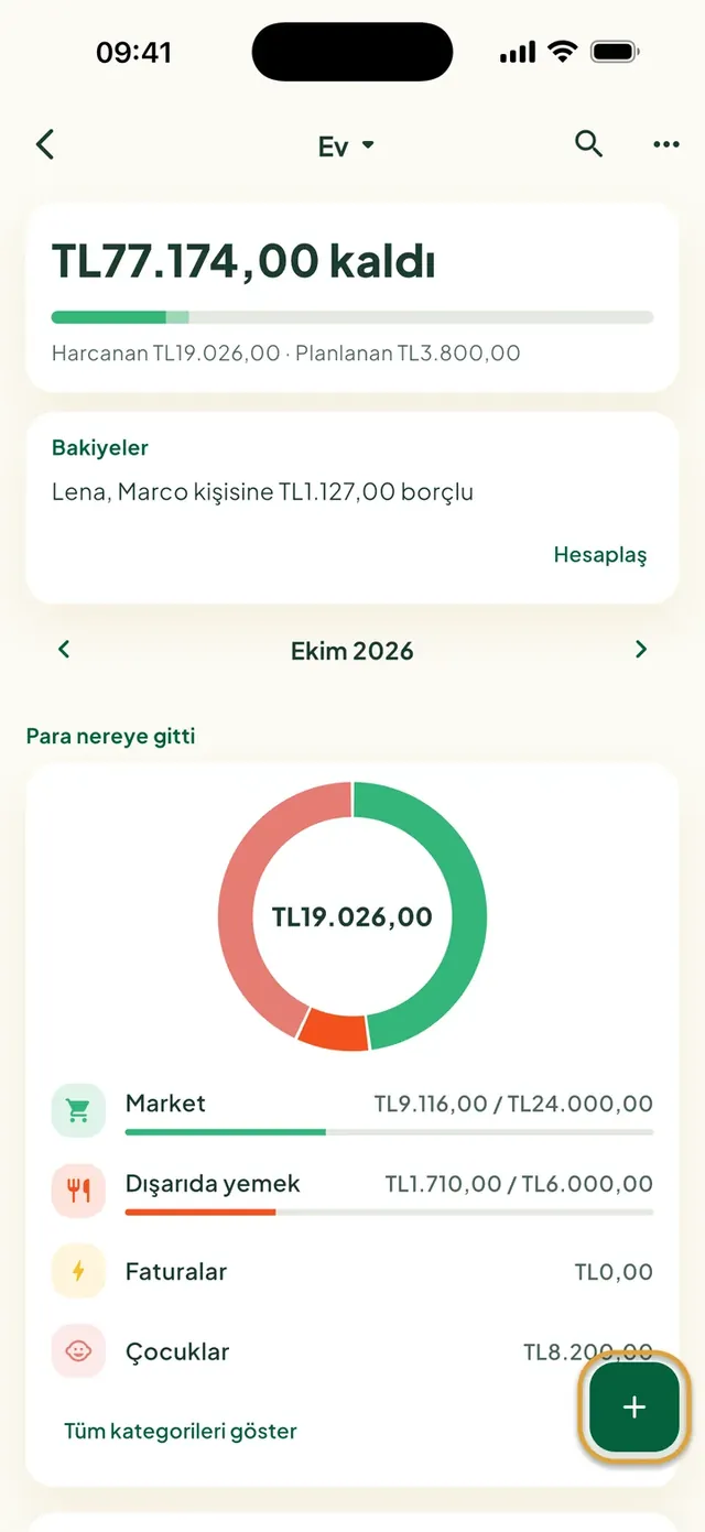 Daili uygulamasında aile bütçesi