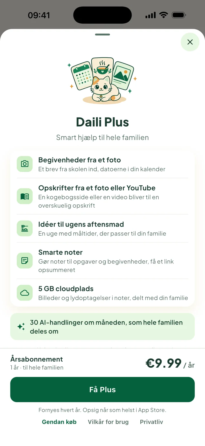 Arket Daili Plus: hvad du får, årsprisen og knappen Få Plus.