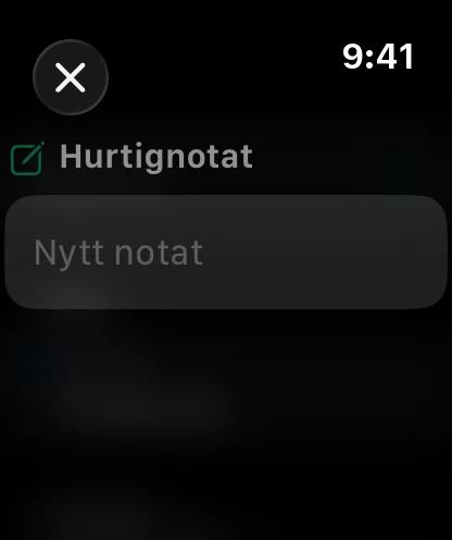 Et hurtignotat på klokken, klart til diktering.