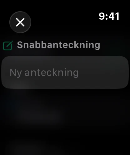 En snabbanteckning på klockan, redo att dikteras.