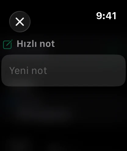 Saatte dikteye hazır bir hızlı not.